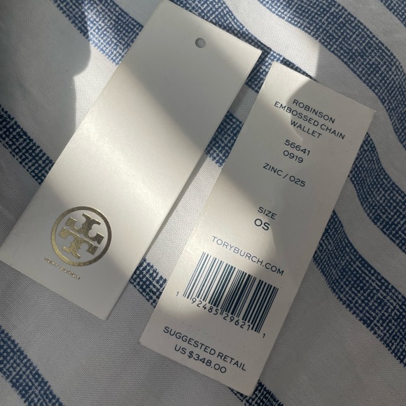 Tory Burch Robinson Embossed Chain Wallet - Picture 8 of 9